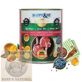   Happy&Fit Superior Dog Monoprotein konzerv friss marhahús mangóval, áfonyával 400g