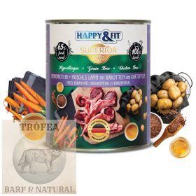   Happy&Fit Superior Dog Monoprotein konzerv friss bárányhús sárgarépával, burgonyával 400g