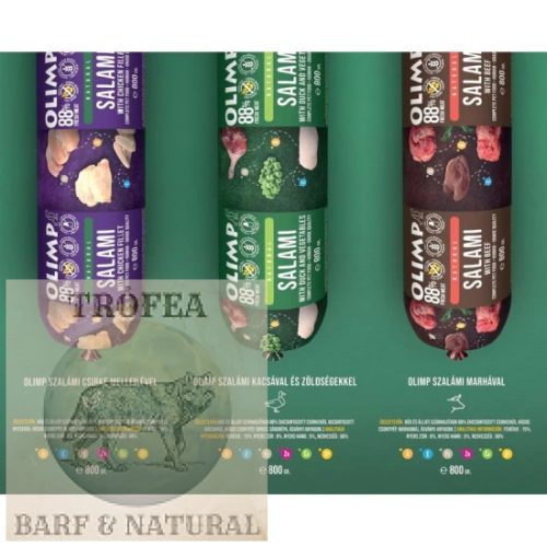 OLIMP Prémium szalámi 88% hús, kacsa-csirke 800g 