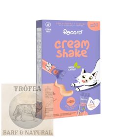   RECORD CREAM SHAKE Nedves Jutalomfalat Macskáknak Lazac és Macskamenta 7x12g