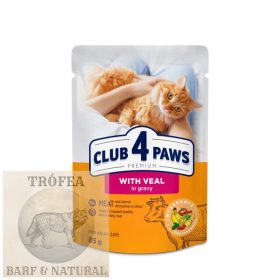   CLUB 4 PAWS -Premium Borjú Szószban állateledel felnőtt macskáknak 85g 