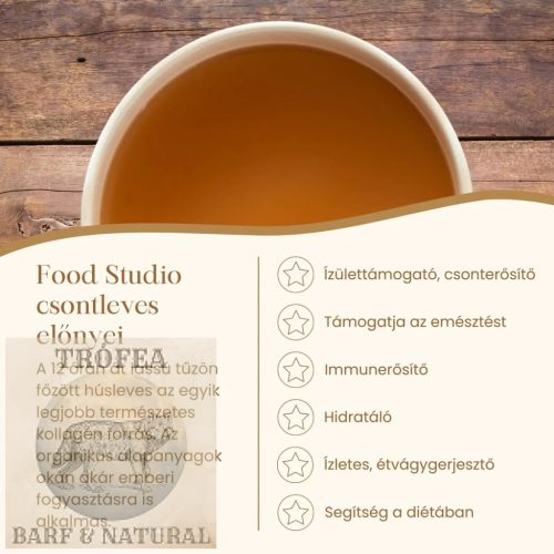 Food Studio vörös halas csontlé kutyáknak és macskáknak az egészséges bőrért 100ml